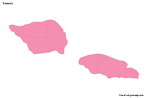 Sample Maps for Samoa (pink,outline)
