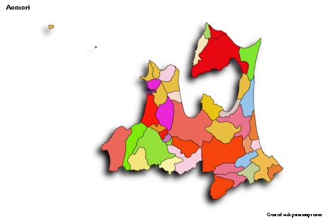 Mapas de muestra para Aomori (coloreado,sombrío)