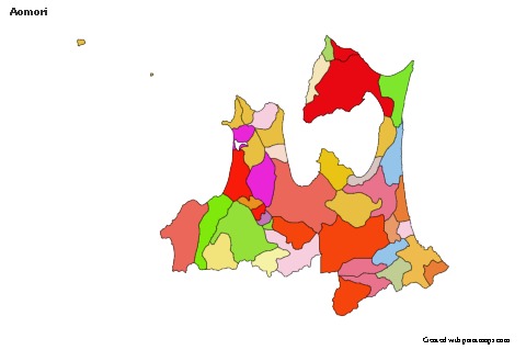 Mapas de muestra para Aomori (coloreado)
