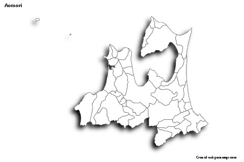 Mapas de muestra para Aomori (blanco-negro,sombrío)