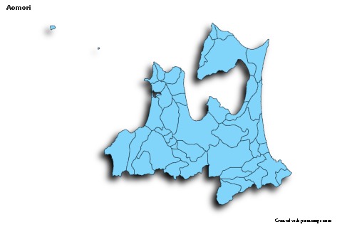 Mapas de muestra para Aomori (azul,sombrío)