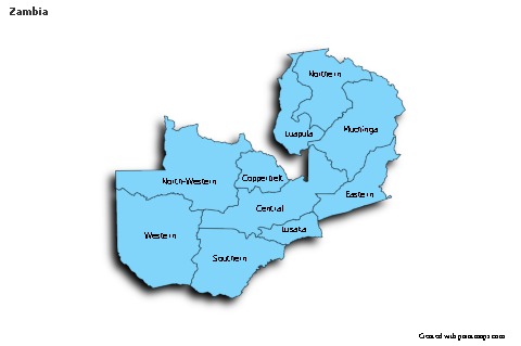 Sample Maps for Zambia (blue,shadowy)