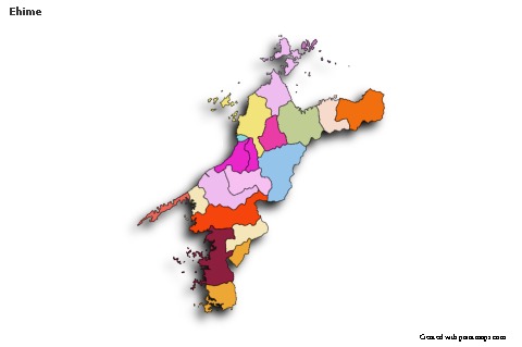 Mapas de muestra para Ehime (coloreado,sombrío)