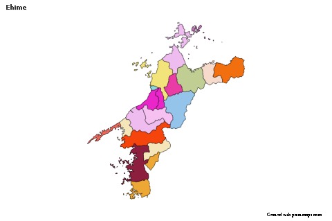 Mapas de muestra para Ehime (coloreado)
