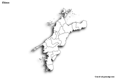 Mapas de muestra para Ehime (blanco-negro,sombrío)