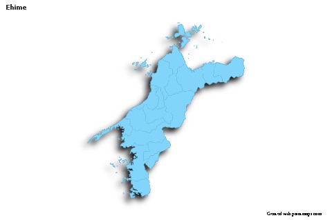 Mapas de muestra para Ehime (azul,contorno,sombrío)