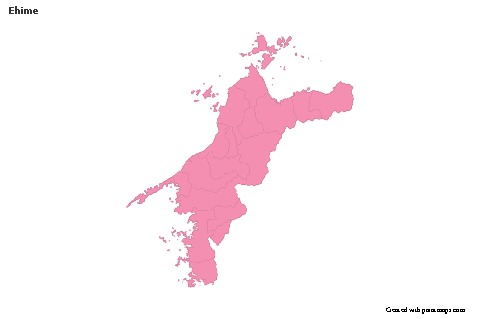 Mapas de muestra para Ehime (rosa,contorno)