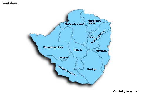 Sample Maps for Zimbabwe (blue,shadowy)