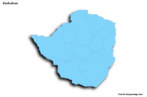 Sample Maps for Zimbabwe (blue,outline,shadowy)