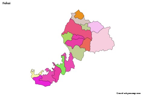 Mapas de muestra para Fukui (coloreado)