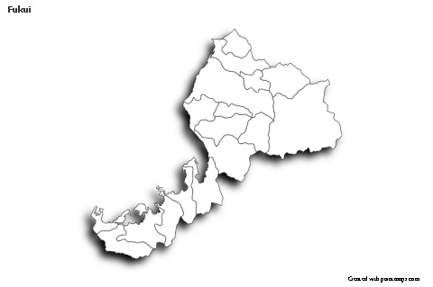 Mapas de muestra para Fukui (blanco-negro,sombrío)
