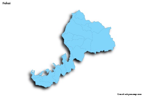 Mapas de muestra para Fukui (azul,contorno,sombrío)