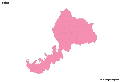Mapas de muestra para Fukui (rosa,contorno)