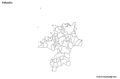 Contoh Peta untuk Fukuoka (hitam-putih)