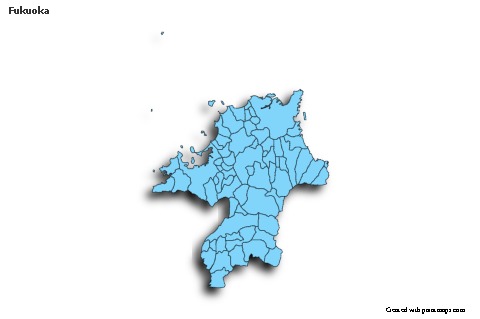 Contoh Peta untuk Fukuoka (biru,bayangan)