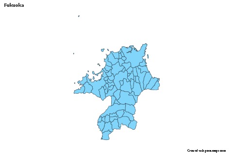 Contoh Peta untuk Fukuoka (biru)