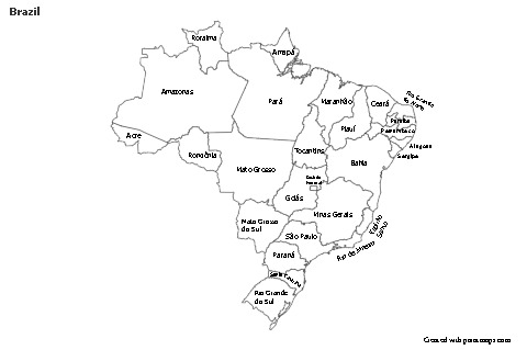 Mapas de muestra para Brasil (blanco-negro)