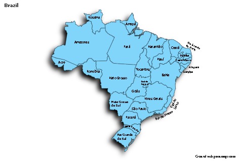 Mapas de muestra para Brasil (azul,sombrío)
