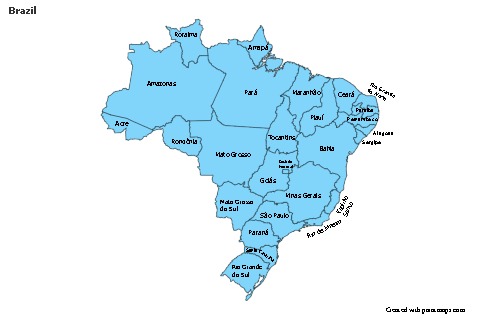 Mapas de muestra para Brasil (azul)