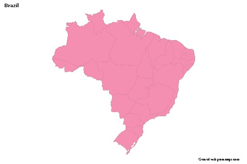 Mapas de muestra para Brasil (rosa,contorno)
