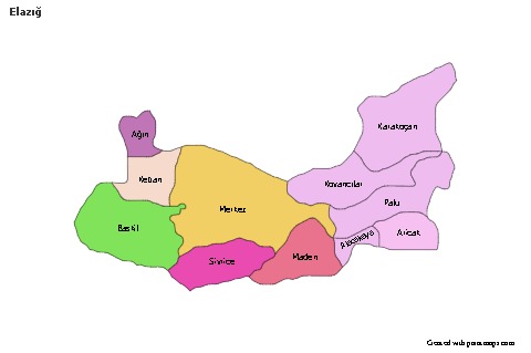 Elazığ için Örnek Haritalar (renkli)