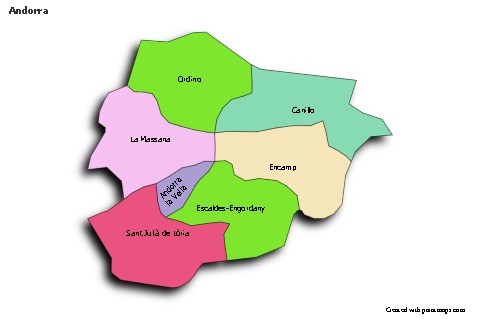 Sample Maps for Andorra (colored,shadowy)