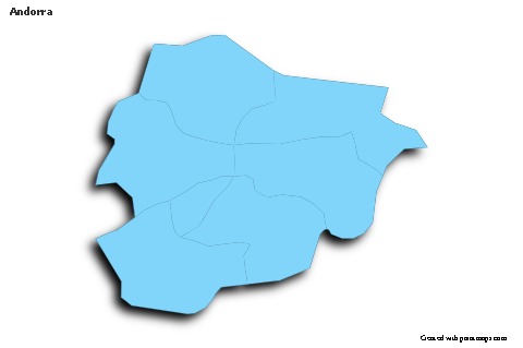 Sample Maps for Andorra (blue,outline,shadowy)
