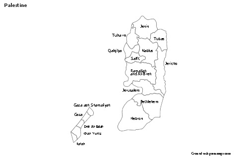 Mapas de muestra para Palestina (blanco-negro)
