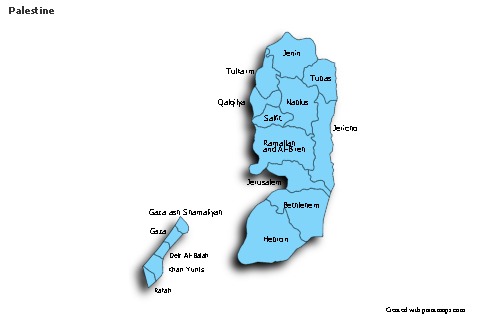 Mapas de muestra para Palestina (azul,sombrío)