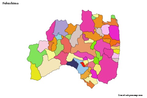 Mapas de muestra para Fukushima (coloreado)
