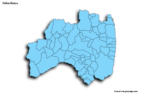 Mapas de muestra para Fukushima (azul,sombrío)