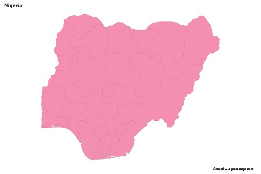 Sample Maps for Nigeria (pink,outline)
