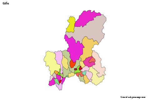 Mapas de muestra para Gifu (coloreado)