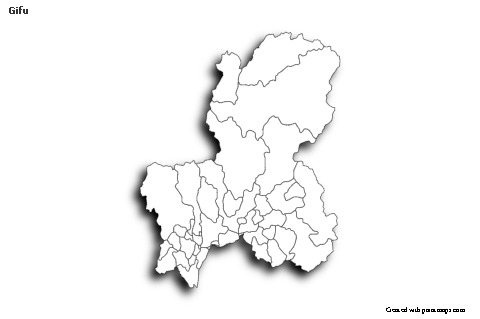 Mapas de muestra para Gifu (blanco-negro,sombrío)