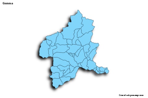 Contoh Peta untuk Gunma (biru,bayangan)