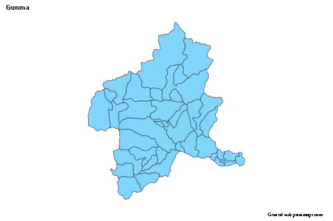 Contoh Peta untuk Gunma (biru)
