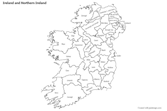 Sample Maps for Ireland and Northern Ireland (black-white)