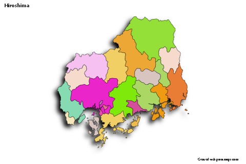 Contoh Peta untuk Hiroshima (berwarna,bayangan)