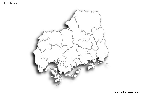 Contoh Peta untuk Hiroshima (hitam-putih,bayangan)