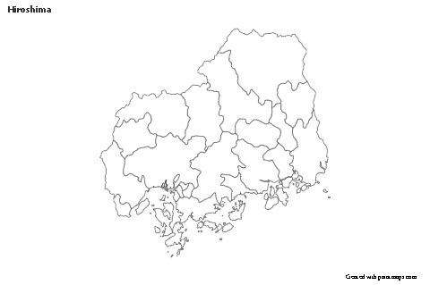 Contoh Peta untuk Hiroshima (hitam-putih)