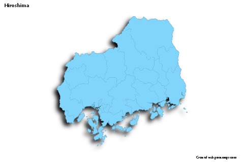 Contoh Peta untuk Hiroshima (biru,garis luar,bayangan)