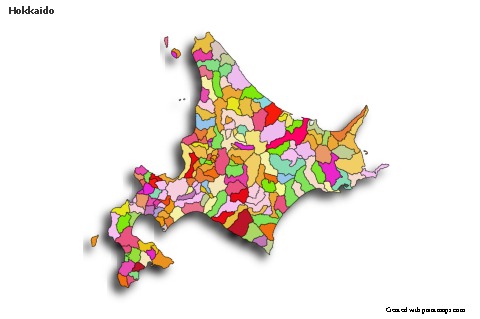 Sample Maps for Hokkaido (colored,shadowy)