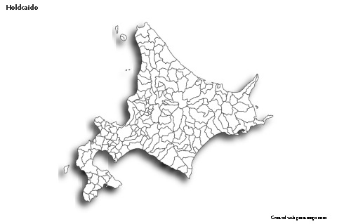 Sample Maps for Hokkaido (black-white,shadowy)