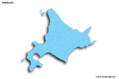Sample Maps for Hokkaido (blue,outline,shadowy)