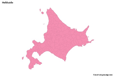 Sample Maps for Hokkaido (pink,outline)