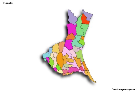 Mapas de muestra para Ibaraki (coloreado,sombrío)