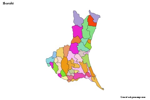 Mapas de muestra para Ibaraki (coloreado)