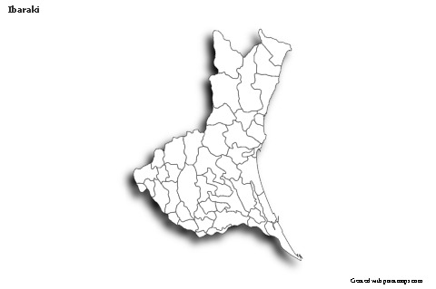 Mapas de muestra para Ibaraki (blanco-negro,sombrío)