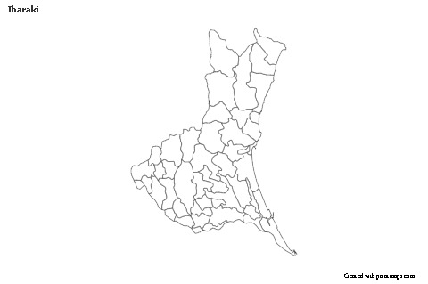 Mapas de muestra para Ibaraki (blanco-negro)