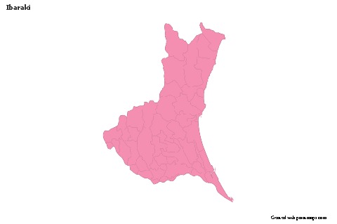 Mapas de muestra para Ibaraki (rosa,contorno)